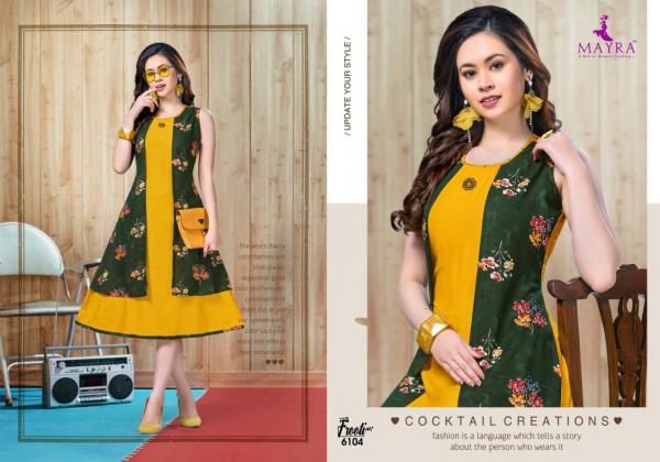 Mayra Frooti 5 Rayon Designer Kurti With Jacket 